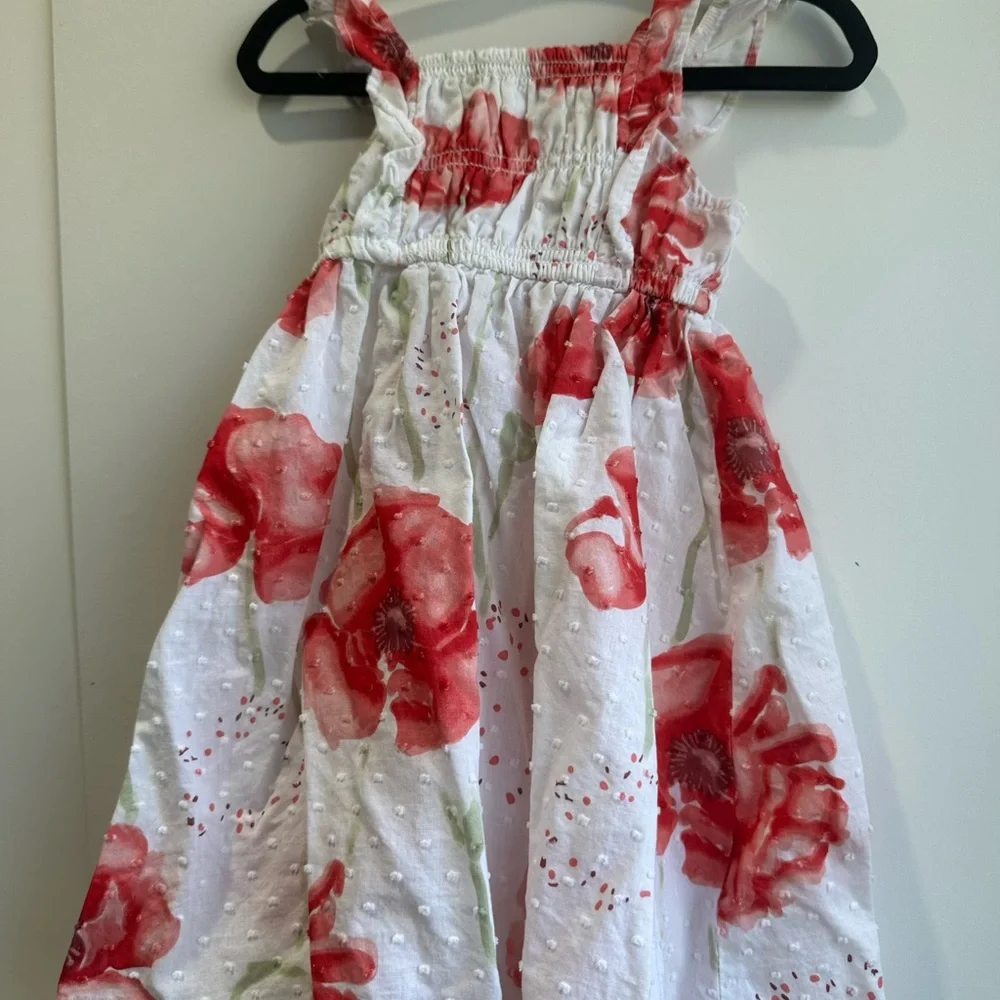 Penelope Mack White Dress with Pink-Red Floral Print